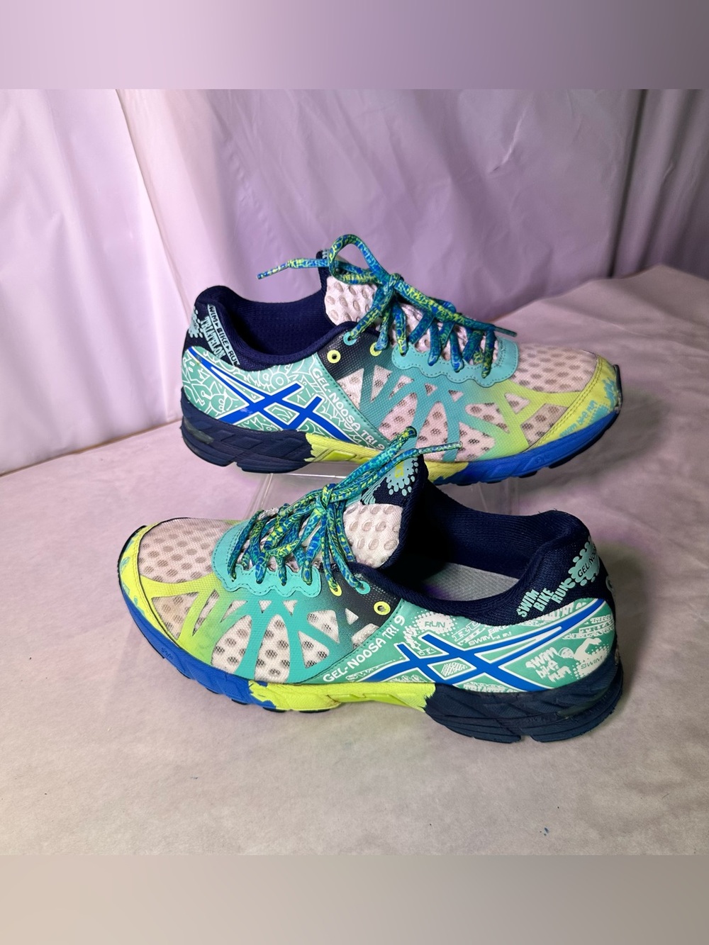 Asics Women's Running Shoes - Teal, Lime, Blue